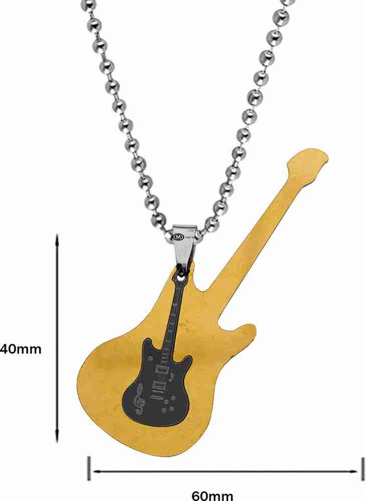 M Men Style Rock Star Jewelry Music Note Electric Guitar Locket