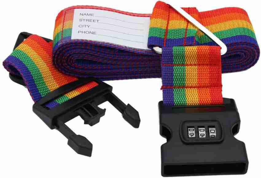 Luggage Strap Belt Travel Rainbow Adjustable Luggage Suitcase Strap With  Coded Lock Belt Strap Suitcase Accessories