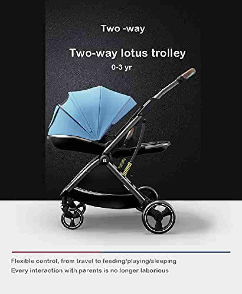StarAndDaisy Travel Elite Lightweight and Compact Baby Stroller Pram for  Travel with Reversible Handle, Adjustable Backrest & Canopy and 5-Point