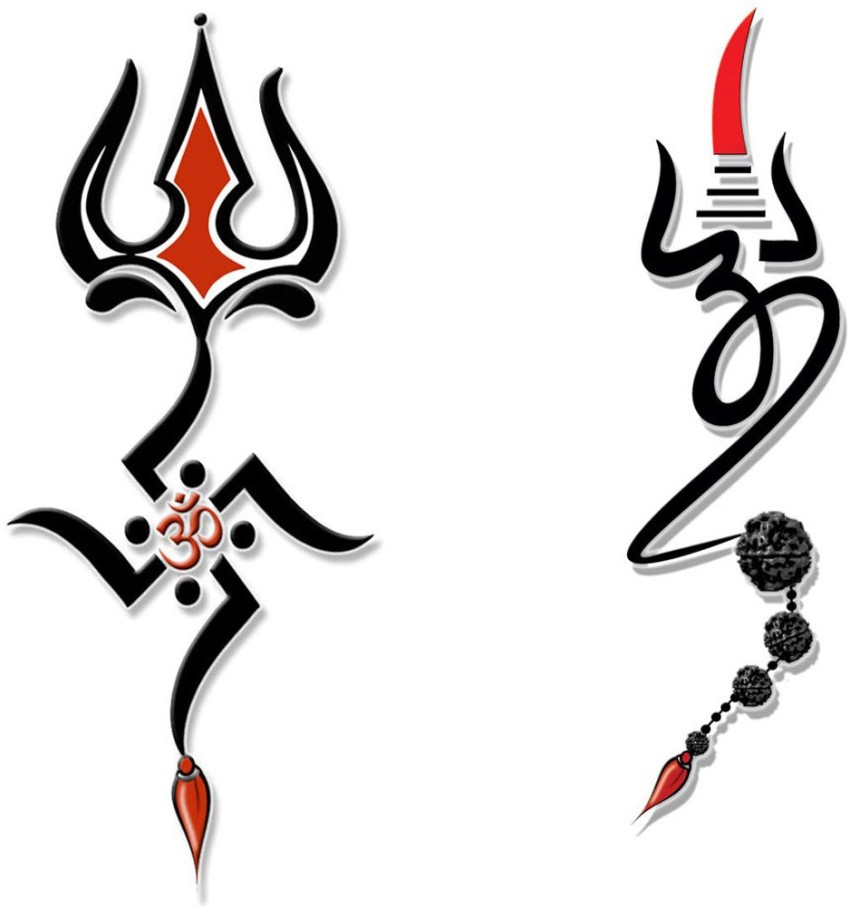 Voorkoms Dad with Heart Tattoo Trishul with Eye TribalTrishul om with  Rudraksha Trishul ome with Swatika tattoo menwomen waterproof Temporary  Tattoo for all boys and girls pack of 4  Amazonin Beauty