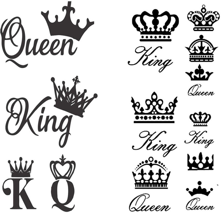 voorkoms King and Queen Crown Waterproof Temporary Tattoos Unisex - Price  in India, Buy voorkoms King and Queen Crown Waterproof Temporary Tattoos  Unisex Online In India, Reviews, Ratings & Features