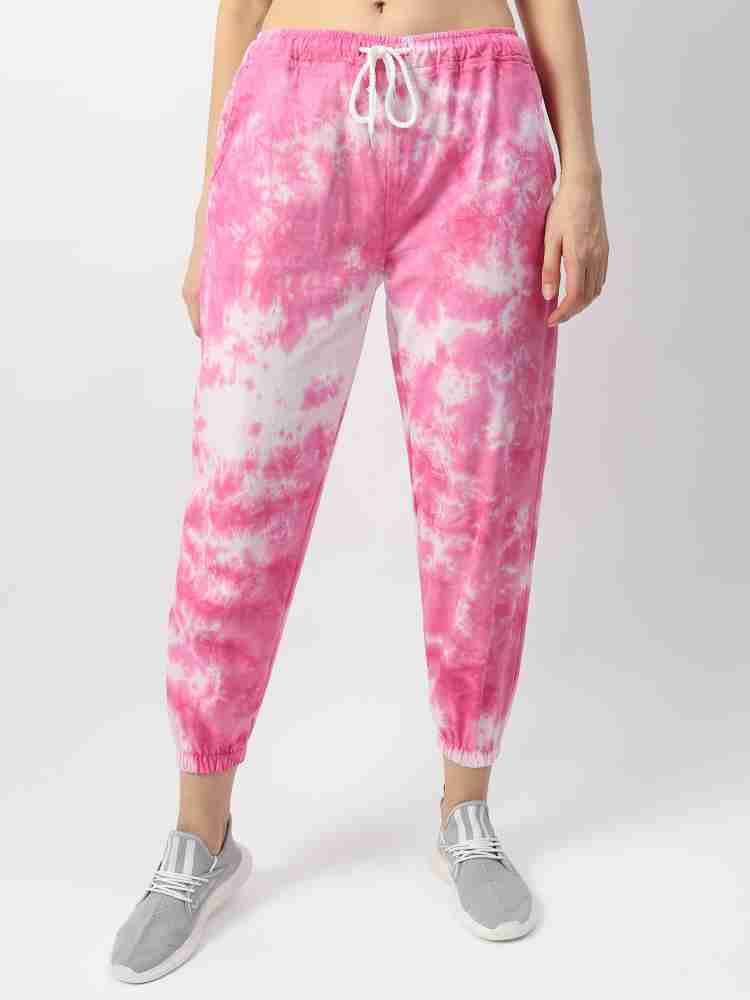 Dockstreet Dyed Women Pink, White Track Pants - Buy Dockstreet