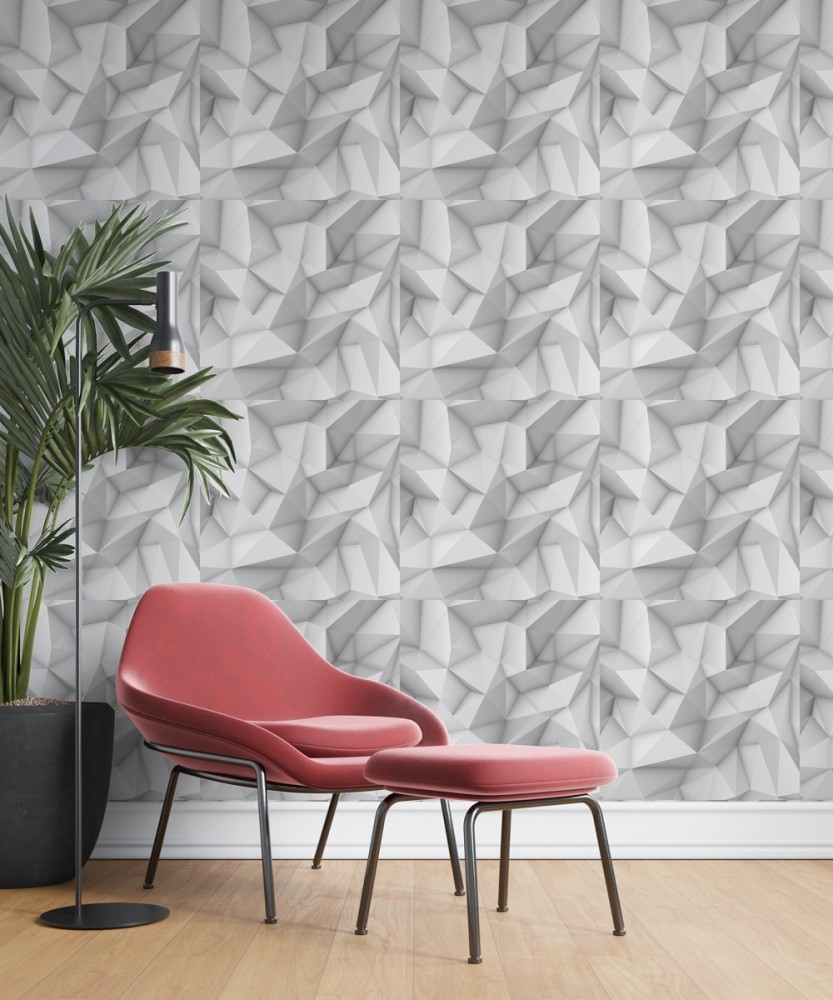 Wallpaper on roll - Palm Paradise lilac – Annet Weelink Design