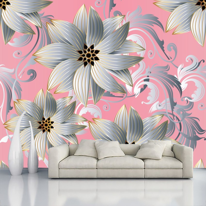 Wooden texture gray and pink colours Bedroom Wallpaper  TenStickers