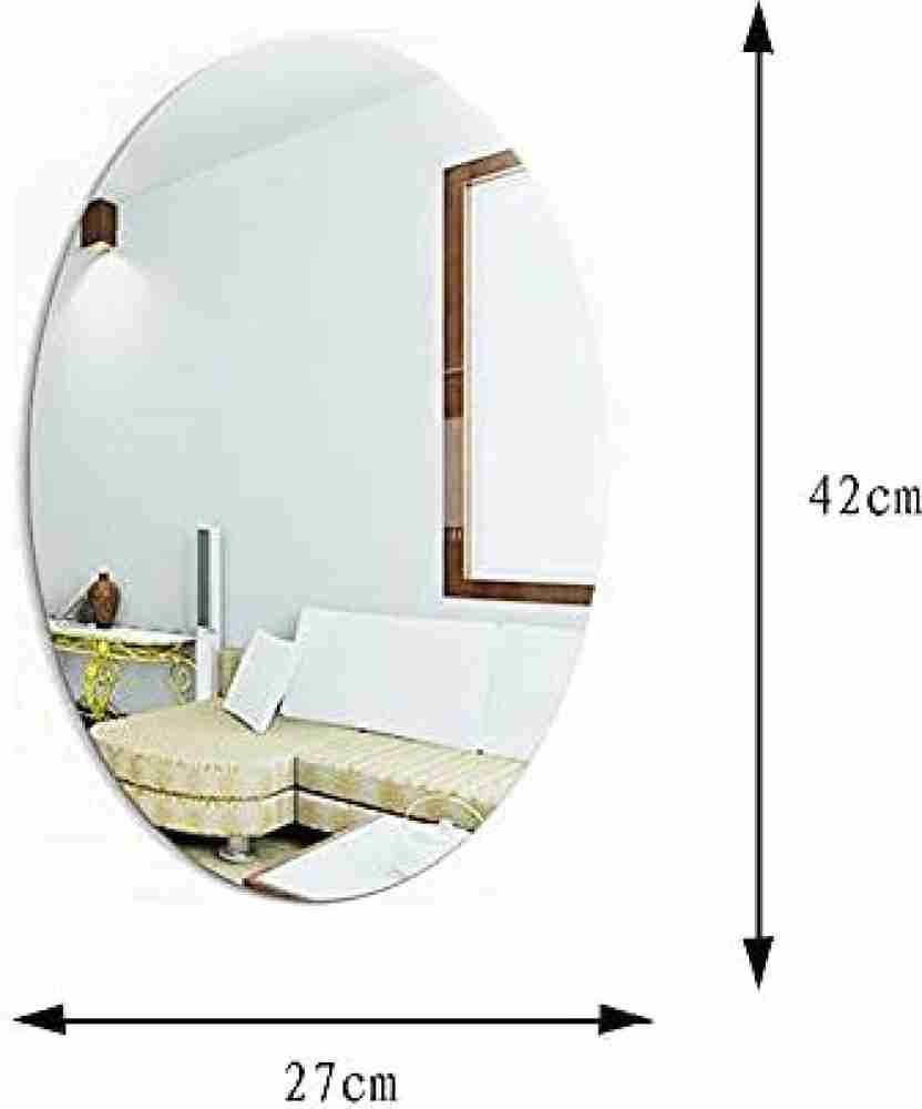 White Plastic Self-Adhesive Mirror Wall Sticker, For Bathroom at