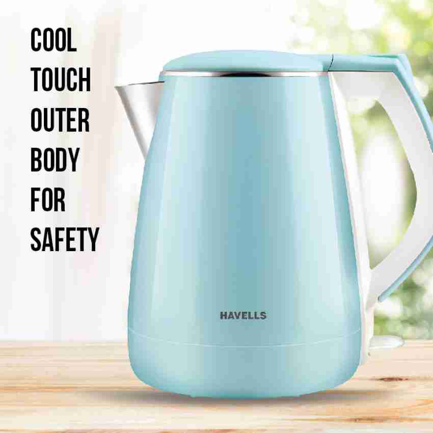 HAVELLS Aqua Plus 1.2 L Electric Kettle 1500W Blue White Silver