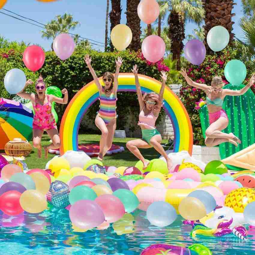 ZYOZI Solid Pastel Rainbow Balloons 100 pcs with 1