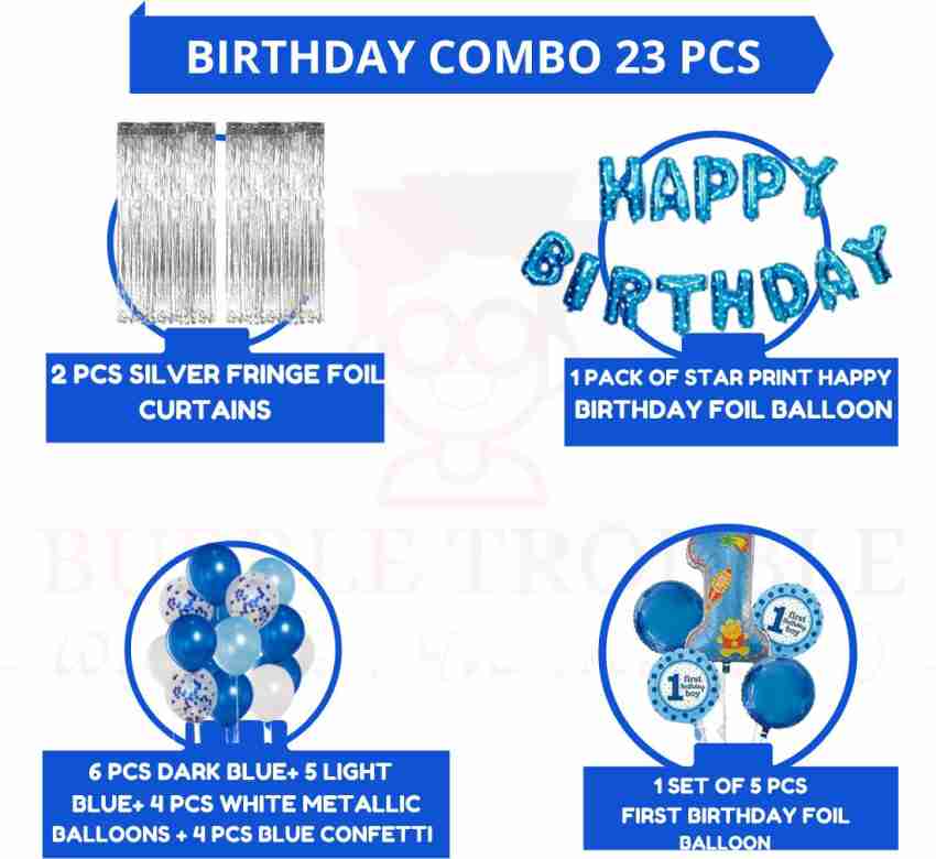 Baby boy first 1st happy birthday party decorations combo kit set
