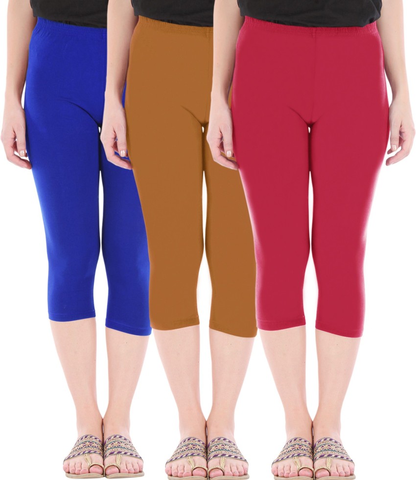 BEFLI Capri Leggings Women Blue, Brown, Red Capri - Buy BEFLI