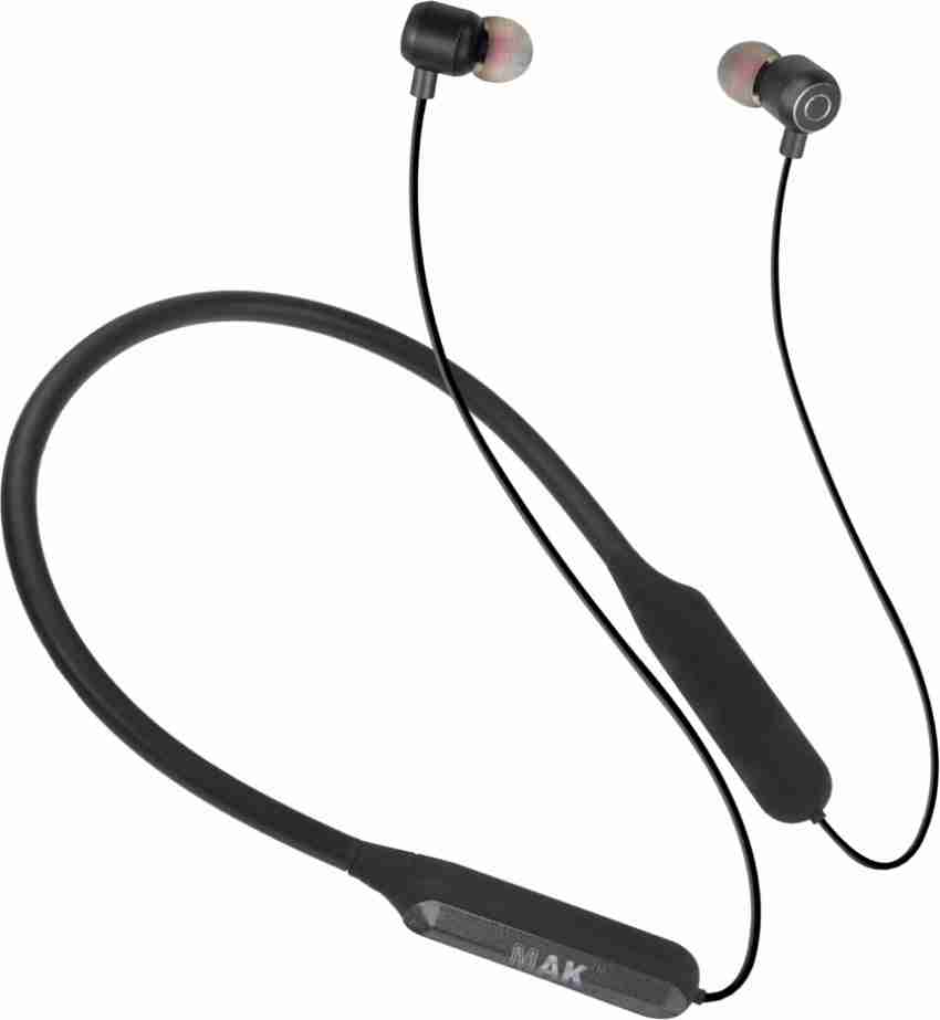 MAK MK 300 Wireless Neckband with 25 Hrs of Play Time Black