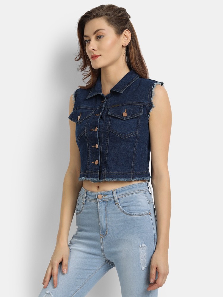 Sleeveless best sale jeans jacket