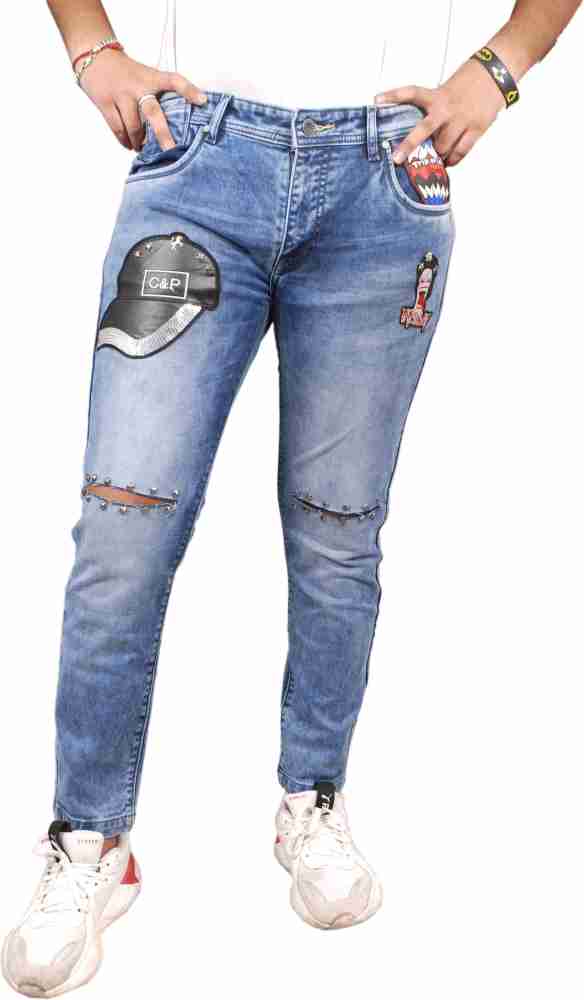 Jeans con hot sale toppe colorate