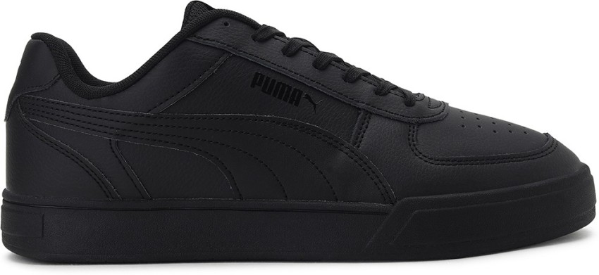 puma all black leather shoes