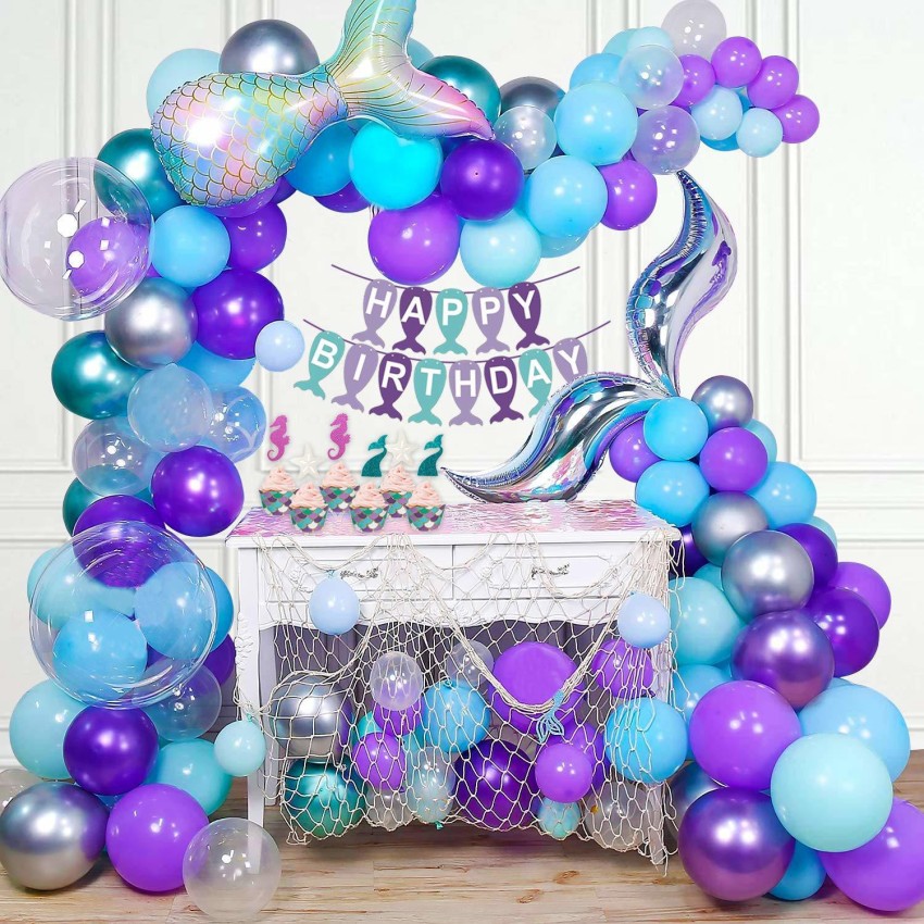 Miss & Chief Mermaid Theme Birthday Decoration Balloon Garland Kit