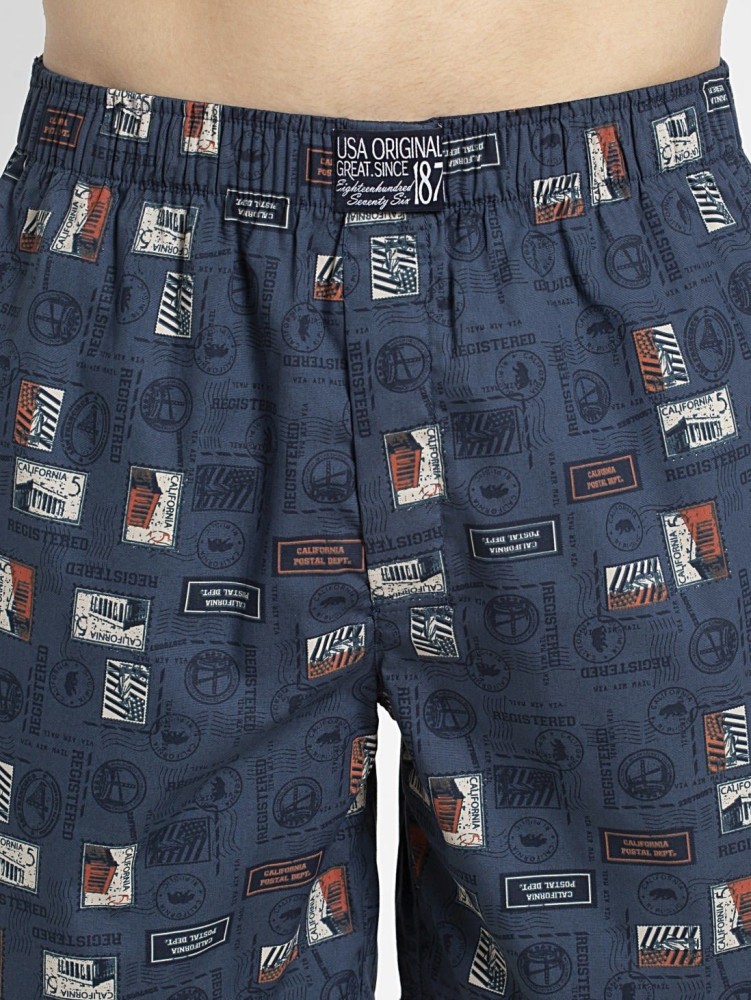 JOCKEY Printed Men Blue Boxer Shorts - Buy JOCKEY Printed Men Blue