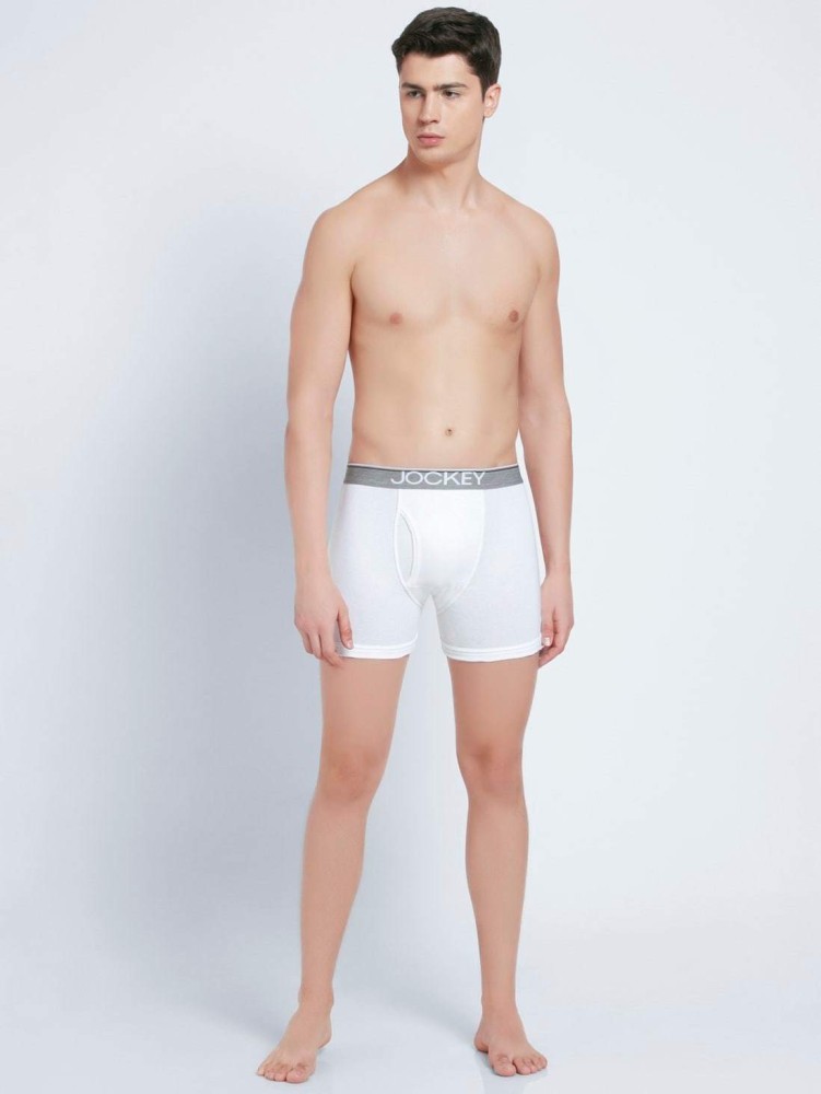Buy Men's Super Combed Cotton Rib Solid Boxer Brief with Ultrasoft  Waistband - White(Pack of 2) 8009