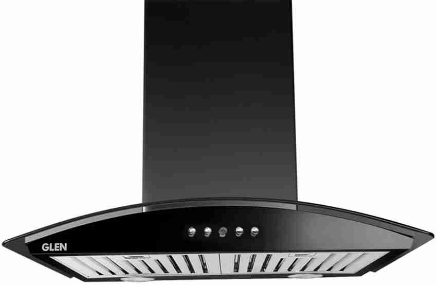 Glen 6071 SX GF Black Wall Mount Designer Chimney 60 cm 1000 m3 h Wall Mounted Black 1000 CMH Chimney Price in India Buy Glen 6071 SX GF Black Wall Mount Designer