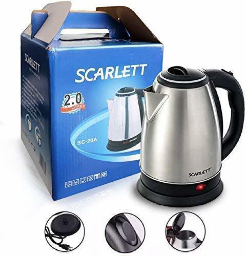 Siya Shine Tea Kettle/Tea and Coffee Maker/Milk Boiler/Water Boiler/Tea  Boiler/Coffee Boiler/Water Heater/Stainless Steel Kettle/Stainless Steel  Electric Cordless Electric Kettle (2 L, Silver), Electric kettle fast boil  1500W Electric Kettle Price in