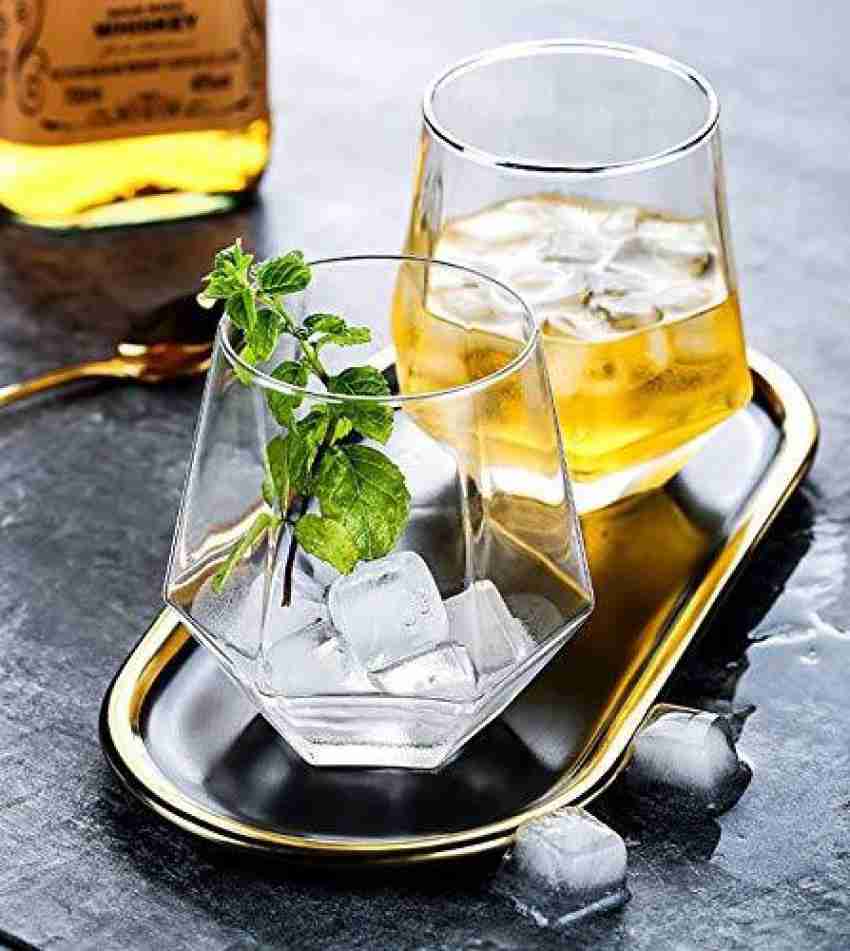 Geometric Hexagonal Water Jug Glass Cup Tray Set Transparent Juice