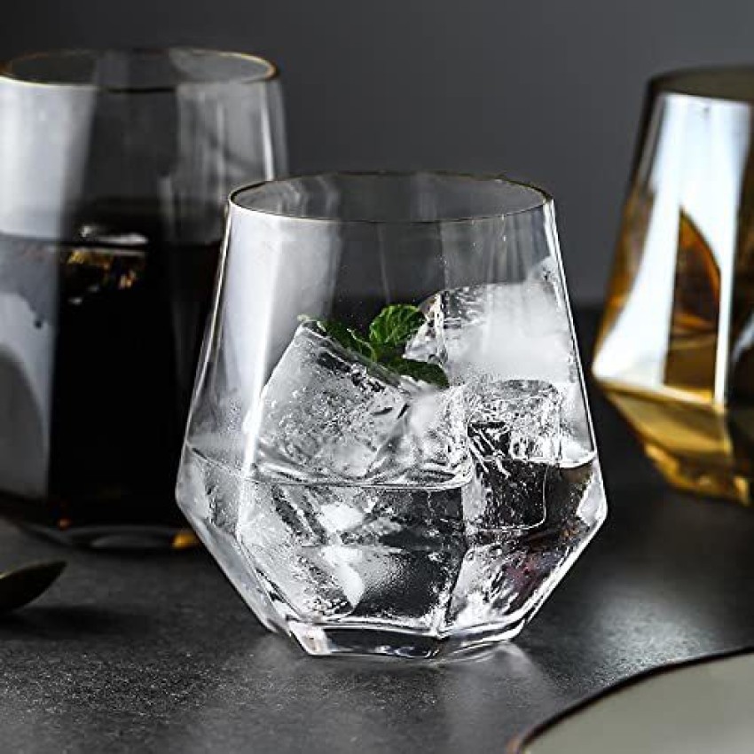 Geometric Hexagonal Water Jug Glass Cup Tray Set Transparent Juice