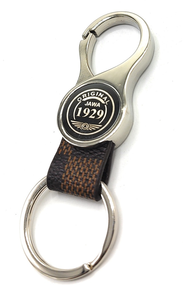 jdp New Leather Metal Keychain for Jawa Bike.Round Shape. Key