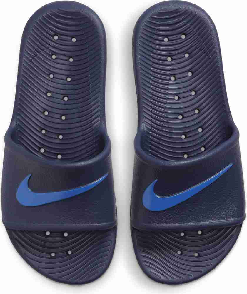 Blue nike slip store ons