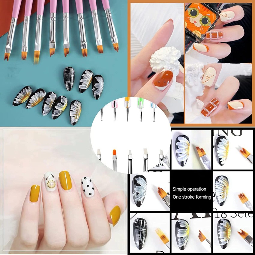 Top 5pcs 2 Way Dotting Tools Marbling Tool Nail Art Dotticure Tool