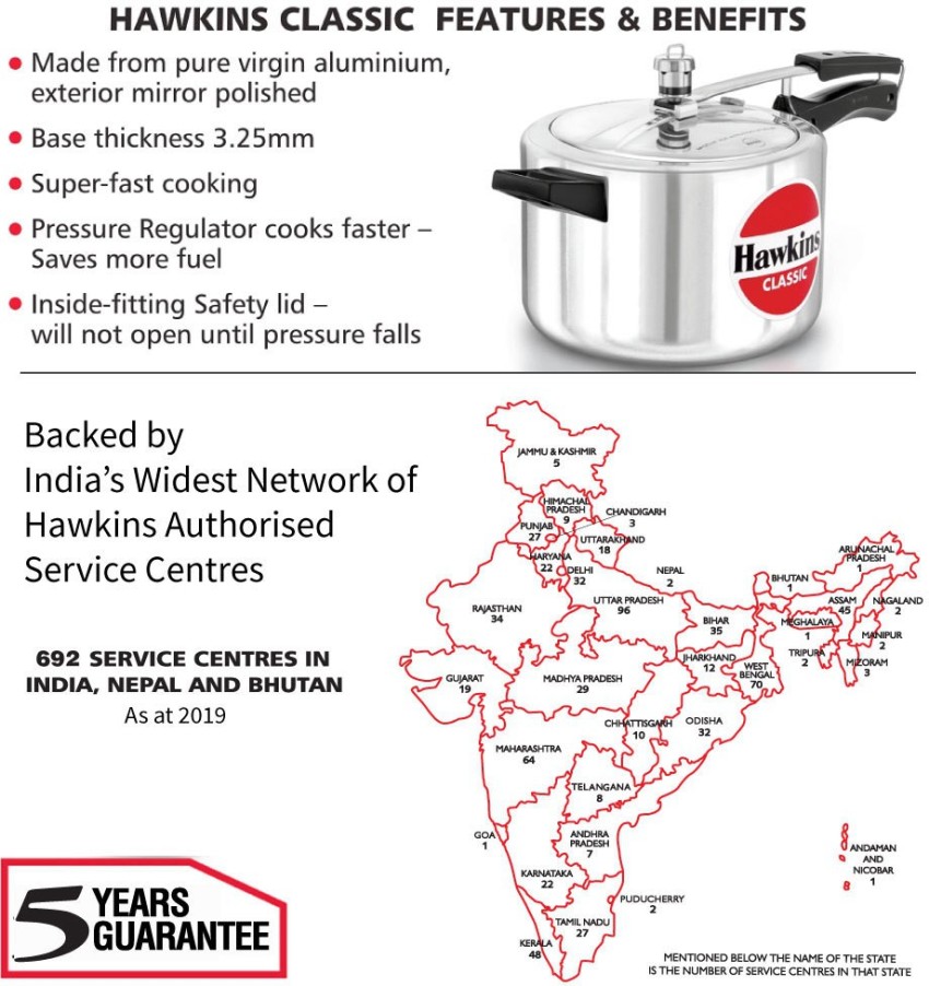 Hawkins Classic CL50 5 L Pressure Cooker