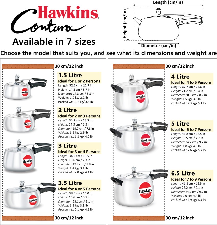 Hawkins M65 6.5 Liter Contura Hard Anodised Pressure Cooker
