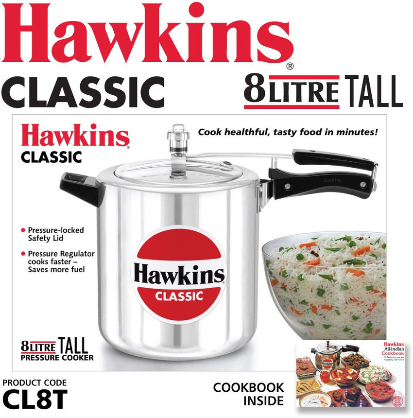 Hawkins Classic Tall CL8T 8 L Inner Lid Pressure Cooker