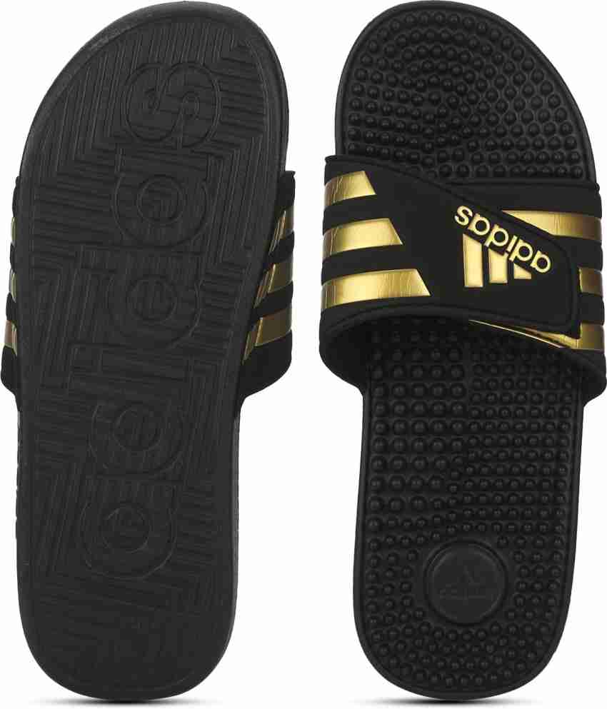 Adidas flip flops black and gold new arrivals