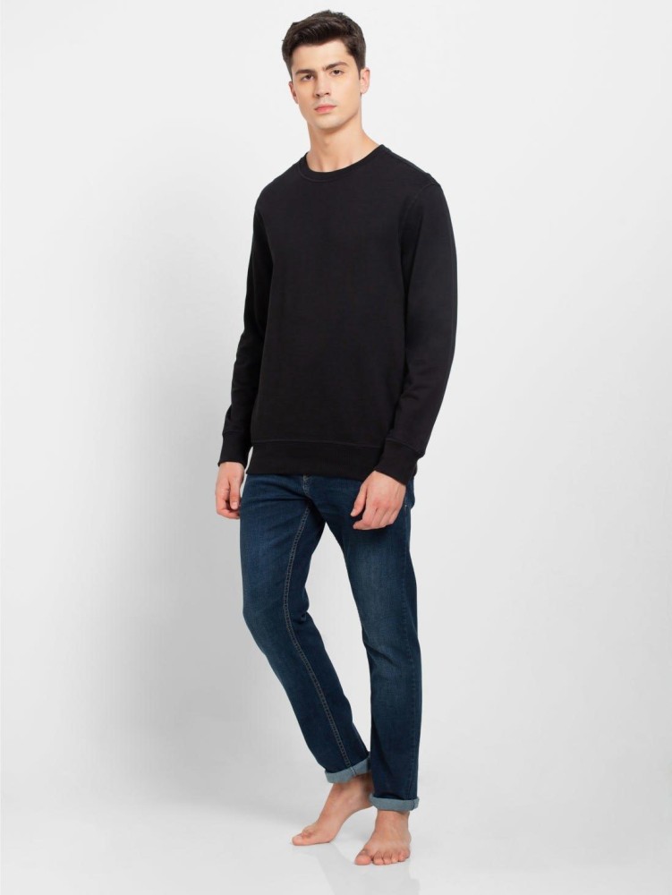 Jockey 2716 Men's Super Combed Cotton French Terry Solid Sweatshirt with  Ribbed Cuffs