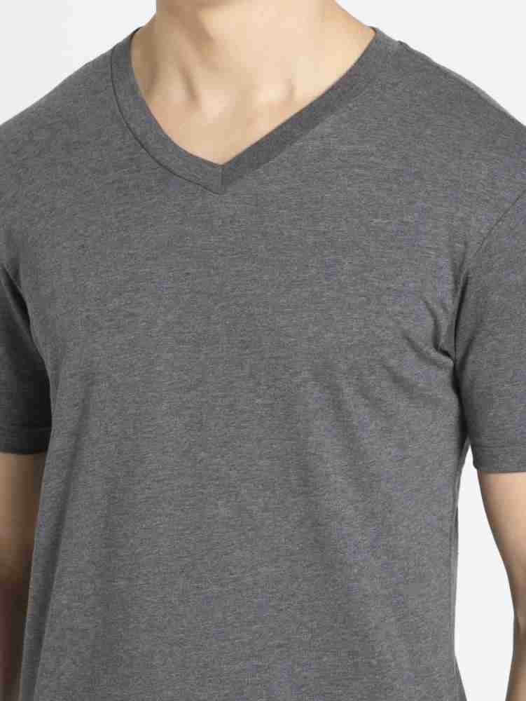 Dark grey v neck t shirt sale