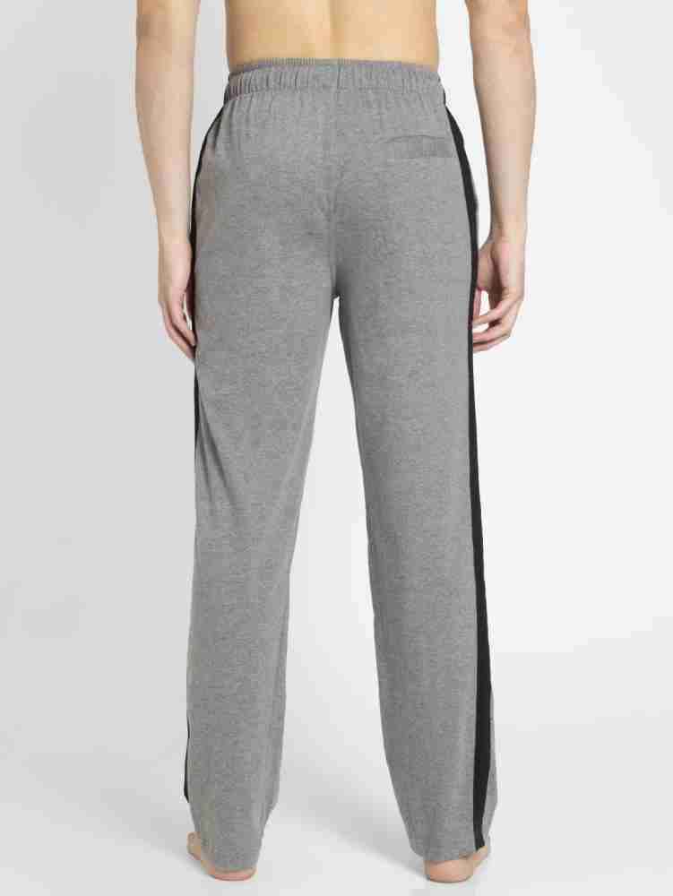 Jockey Men's Sports Track Pants- 9510 (Black & Grey Melange)