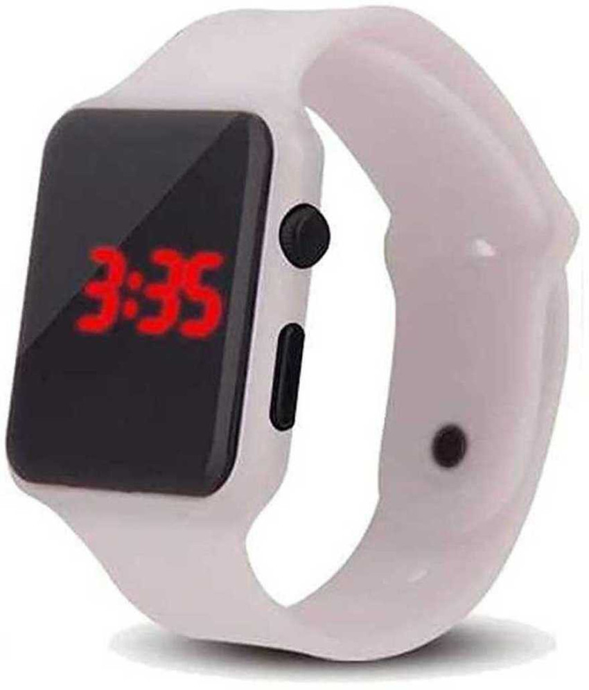 Digital watch shop with red digits