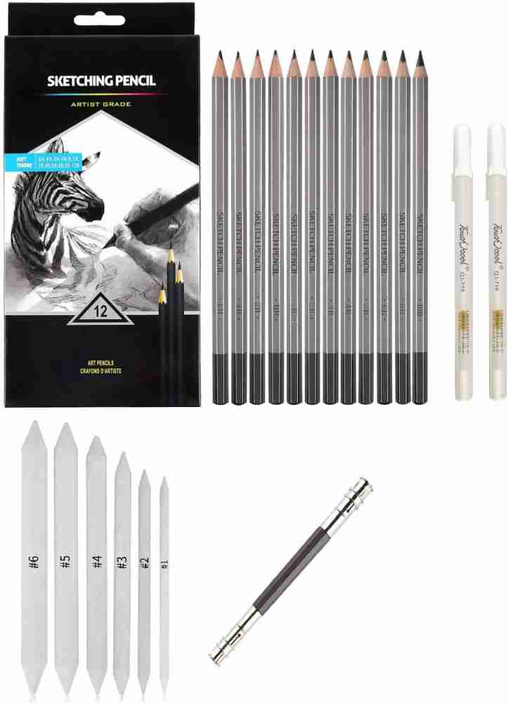 Sketch Pencils Set with Sketchbook 41-Piece Professional Drawing