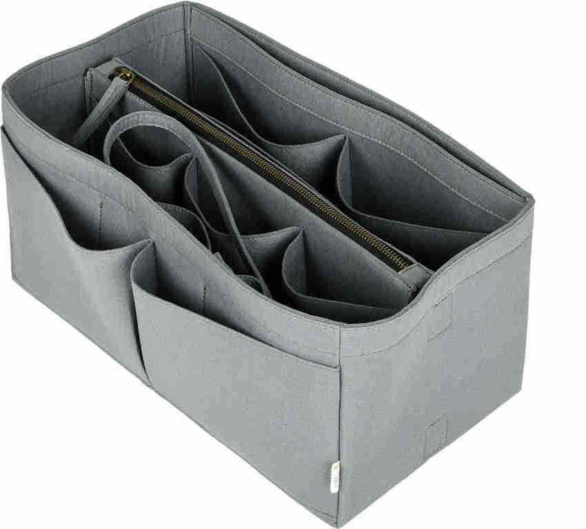 Flipkart OON Bag Insert Felt Women Purse Tote Bag in Handbag Organizer Medium Size with Multi Pocket for Utility Grey Multipurpose Bag Multipurpose Bag