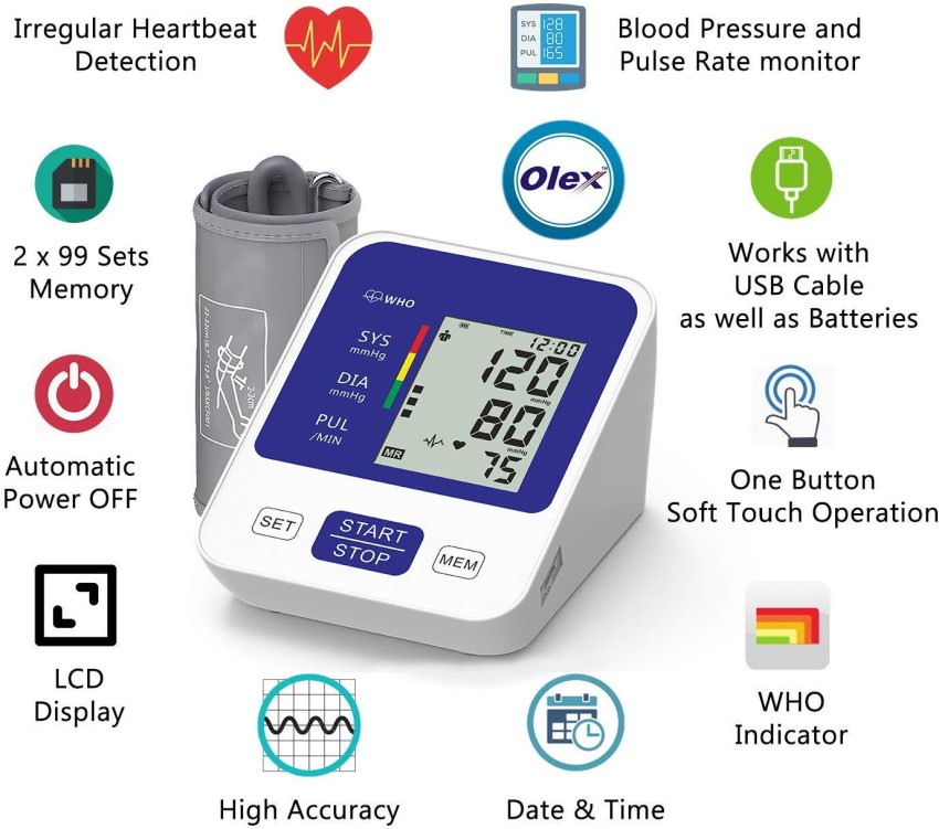 Wrist Blood Pressure Monitor Kit with Extra Large Cuff - Brilliant