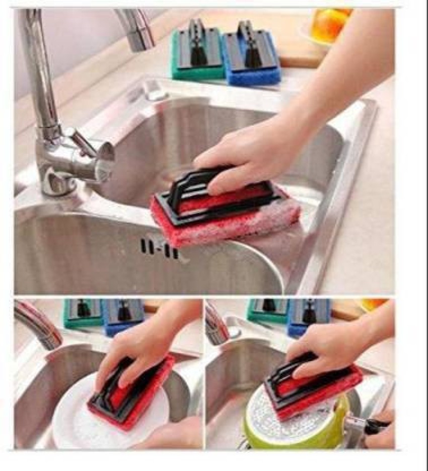 Dish Wands Sponge Brush Scrub Sponge Handle Kitchen Sink Clean