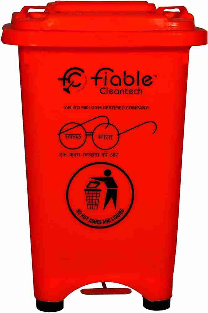 Fiable Cleantech 50 Liter Dustbin With Lid | Wheeled Dustbin | Green Waste  Bin | Trash Bin | Large Size Plastic Bin | Outdoor Dustbin 