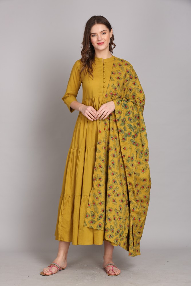 Cotton gown with on sale dupatta