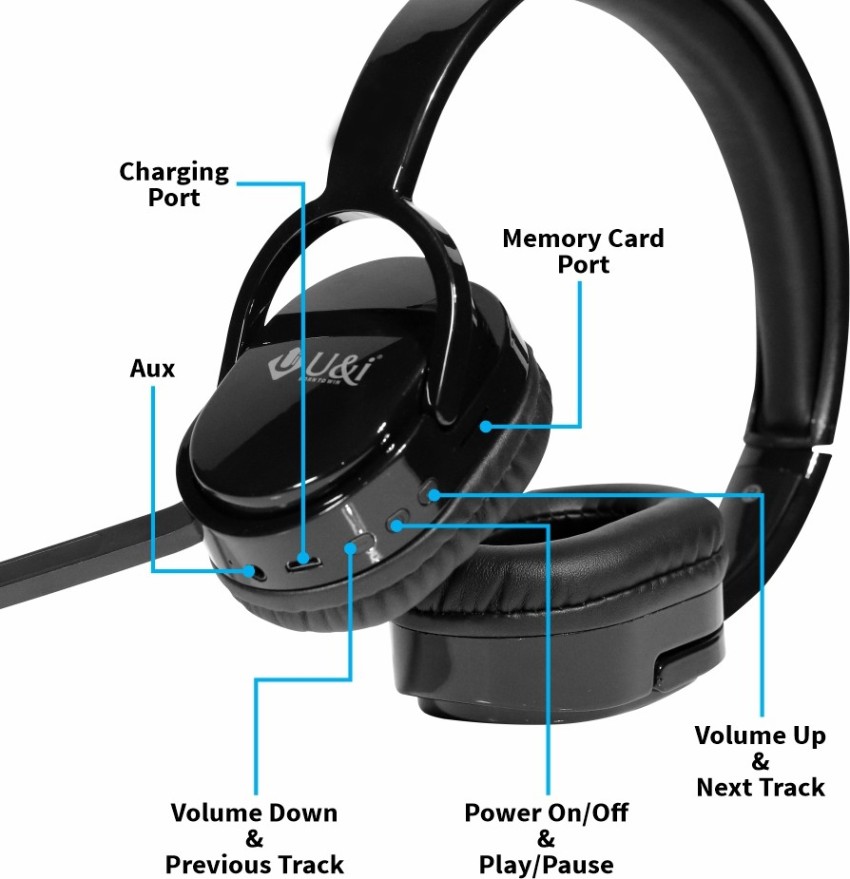 U i Pilot Series Bluetooth Headphone with Adjustable Mic Bluetooth