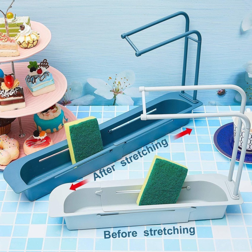 1pc Kitchen Organizer, Adjustable Snap Sink Sponge Holder, Kitchen Hanging  Drain Basket, Kitchen Gadget