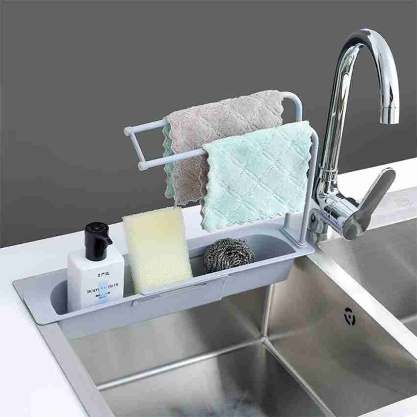1pc Kitchen Organizer, Adjustable Snap Sink Sponge Holder, Kitchen Hanging  Drain Basket, Kitchen Gadget