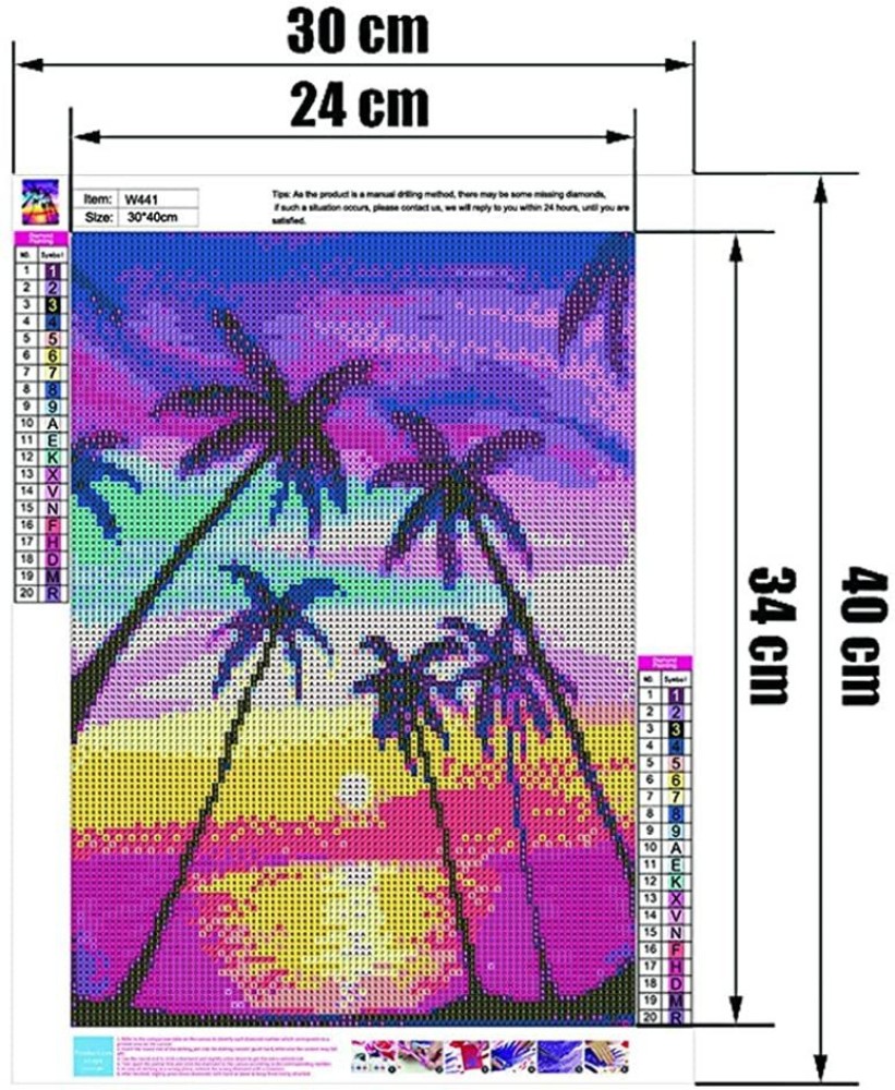 HASTHIP DIY 5D Diamond Painting Kit,Crystal Rhinestone Diamond Embroidery Paintings  for Home Wall Decor Rainbow Tree,30 * 40CM Canvas 15.7 inch x 11.8 inch  Painting Price in India - Buy HASTHIP DIY