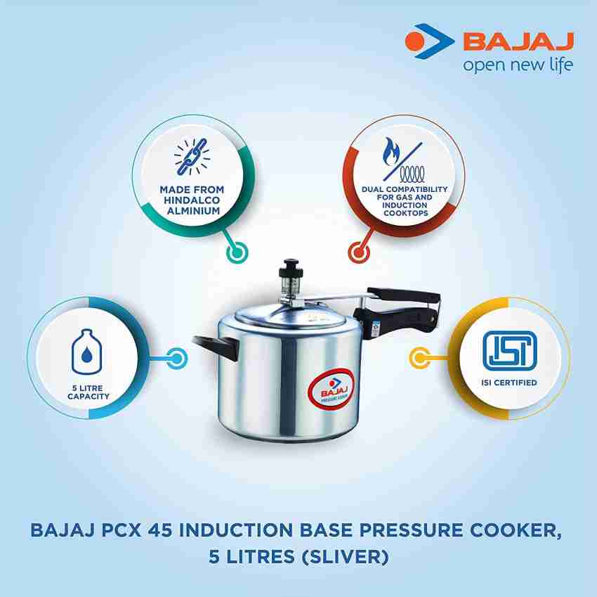 BAJAJ by BAJAJ PCX 45 SS 5 L Induction Bottom Pressure Cooker