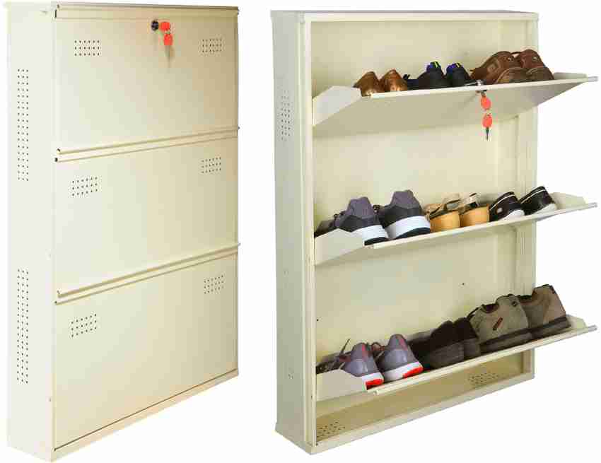 Laxmi kapat Wall Mounted Metal Shoe Rack for home and office with