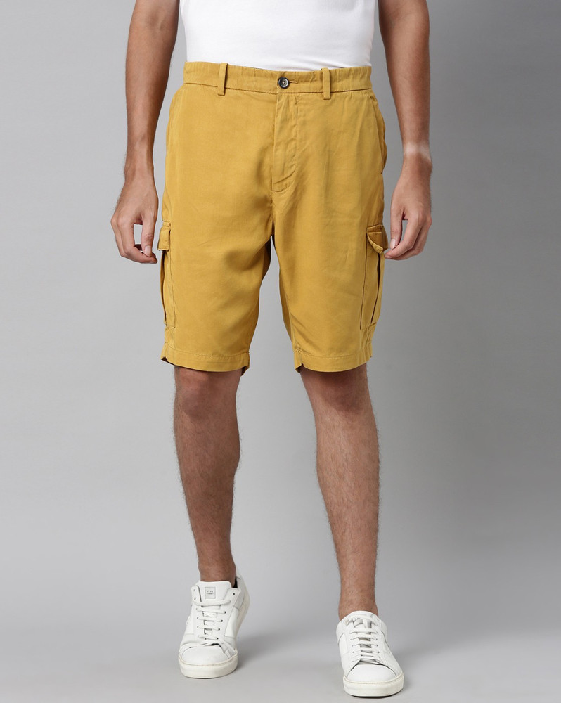 Mens yellow cargo shorts discount