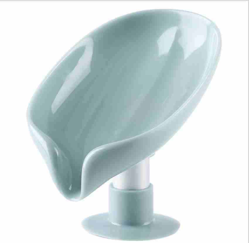 Soap Dish Holder for Shower Wall Self Draining Bar Soap Holder Leaf Shape  Decorative Plastic Soap Tray Saver Sponge Container