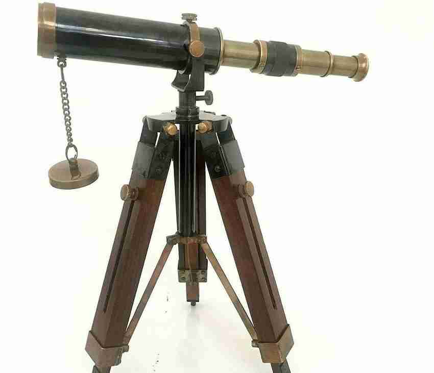 Brass telescope with wooden stand cheap